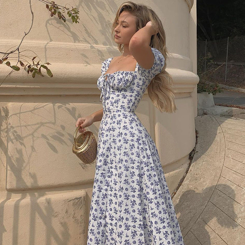 Women Floral Print Sexy Party Dress
