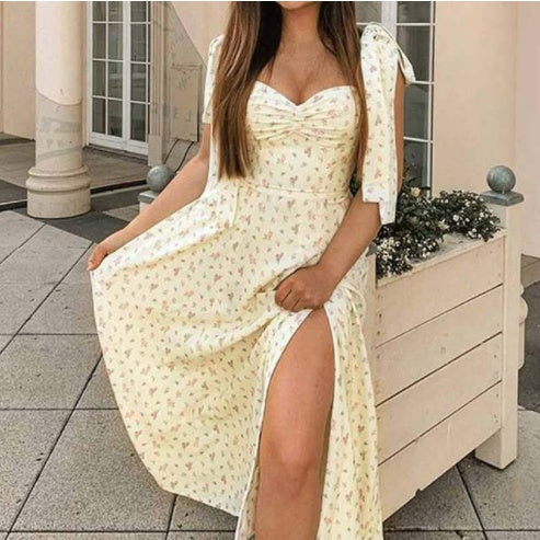 Women Floral Print Sexy Party Dress